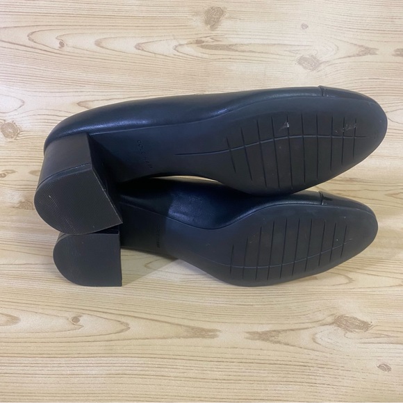 Cole Han Black Leather Block Heel Round Toe Pumps Women’s Shoes 7.5 B main image 6